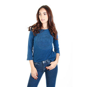 Guess dámské modré tričko s 3/4 rukávem - KAZOVÉ - L (G708)
